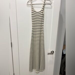 Altar'd State Black and Cream Striped Maxi Dress